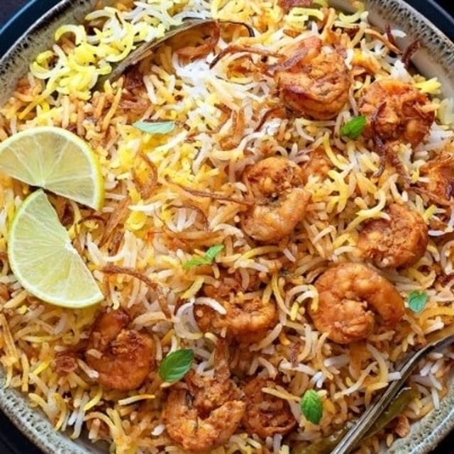 Shrimp Biryani (Soya & Vegan).